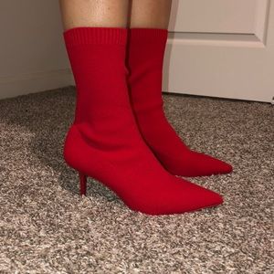 Red sock boots